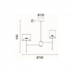 ΦΩΤΙΣΤΙΚΟ ΚΡΕΜΑΣΤΟ ΥΦΑΣΜΑ 6ΦΩΤΟ 6XE14 MAX 8W Φ740mm ΛΕΥΚΟ-ΜΑΥΡΟ