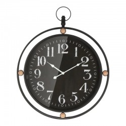 ΩΡΟΛΟΪ ΤΟΙΧΟΥ ΜΑΥΡΟ ΣΤΡΟΓΓΥΛΟ ΜΕ ΓΥΑΛΙ ΑΡΙΘΜΟΥΣ & ΚΡΙΚΟ - 59x72x6cm