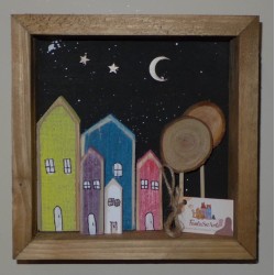 Επιτοίχιο διακοσμητικό σπιτάκια νύχτα 18x6x18εκ. ΕΙΔ182