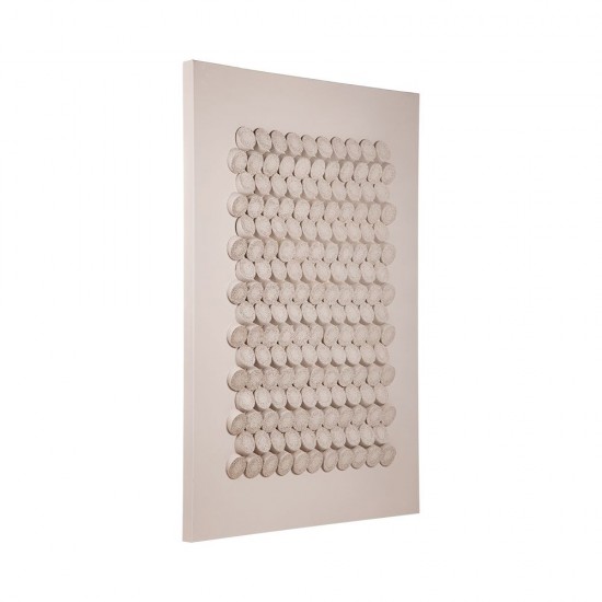 CANVAS WALL ART CIRCLES WHITE 90x3.5x120cm