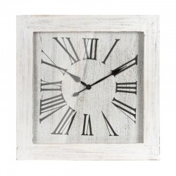 ΩΡΟΛΟΪ ΤΟΙΧΟΥ ΛΕΥΚΟ ΠΑΛΑΙΩΣΗΣ ΤΕΤΡΑΓΩΝΟ ΜΕ ΓΥΑΛΙ & ΛΑΤΙΚΟΥΣ ΑΡΙΘΜΟΥΣ - 60x60x6cm