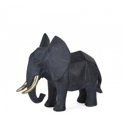 Διακοσμητικός ελέφαντας μαύρο, πολυρητίνη 17x10x14εκ.