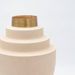 ΒΑΖΟ ΜΕΤΑΛΛΙΚΟ ΜΠΕΖ-ΧΡΥΣΟ 26x26x36.5cm 819-00307