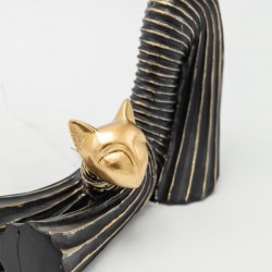 ΓΑΤΑ ΠΟΛΥΡΕΖΙΝ ΜΑΥΡΟ - ΧΡΥΣΟ 18.5x8x21.5cm