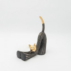 ΓΑΤΑ ΠΟΛΥΡΕΖΙΝ ΜΑΥΡΟ - ΧΡΥΣΟ 18.5x8x21.5cm