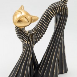 ΓΑΤΑ ΠΟΛΥΡΕΖΙΝ ΜΑΥΡΟ - ΧΡΥΣΟ 19.5x9.5x29.5cm