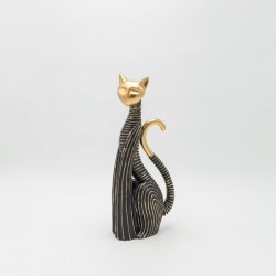 ΓΑΤΑ ΠΟΛΥΡΕΖΙΝ ΜΑΥΡΟ - ΧΡΥΣΟ 13x7.5x30.5cm