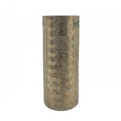 Μεταλλική ομπρελοθήκη art deco χρυσή Φ20.5x50εκ.