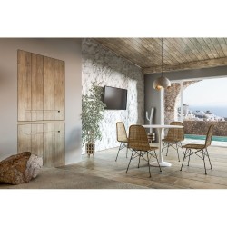 Liberta Τραπέζι λευκό από μέταλλο και τεχνητή πέτρα 02-0418