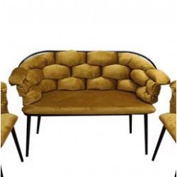 Καναπές διθέσιος μουσταρδί (135χ65χ80) εκ.