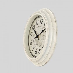 WALL CLOCK PLASTIC ANTIQUE WHITE - BLACK 30x4.3x30cm