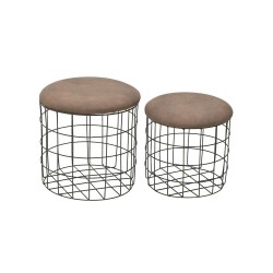 Inart set 2 metal stool 6-50-180-0024