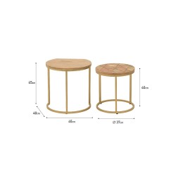 Inart s/2 coffee tables 3-50-350-0064