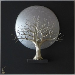 Golden olive with silver moon 1012 (50x50x23) cm.