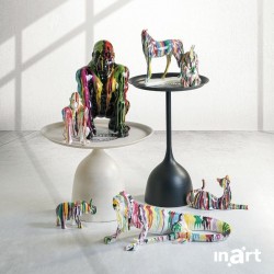 Inart Βοηθητικό μεταλλικό τραπεζάκι 50Χ50Χ42εκ. 3-50-493-0026