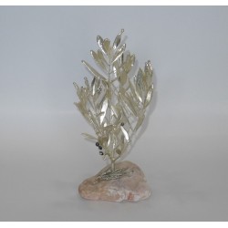 Olive tree branch silver large