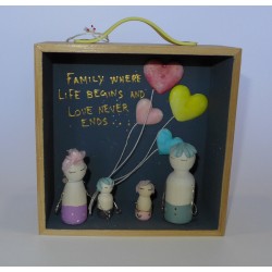 Οικογένεια όπου η ζωή ξεκινά και η αγάπη δεν τελειώνει ποτέ (15x15x7) εκ.